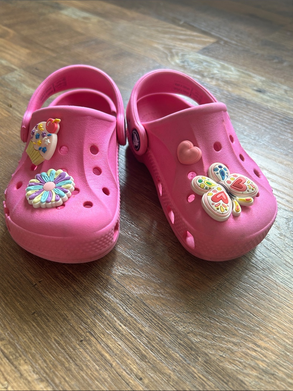 CROCS Kids Pink Clog Sandals with Decorative Charms